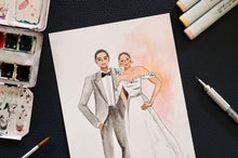 Load image into Gallery viewer, Custom Wedding Fashion Illustration
