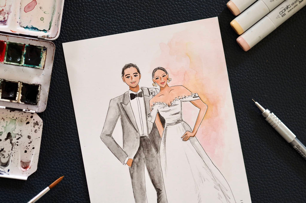 Custom Wedding Fashion Illustration